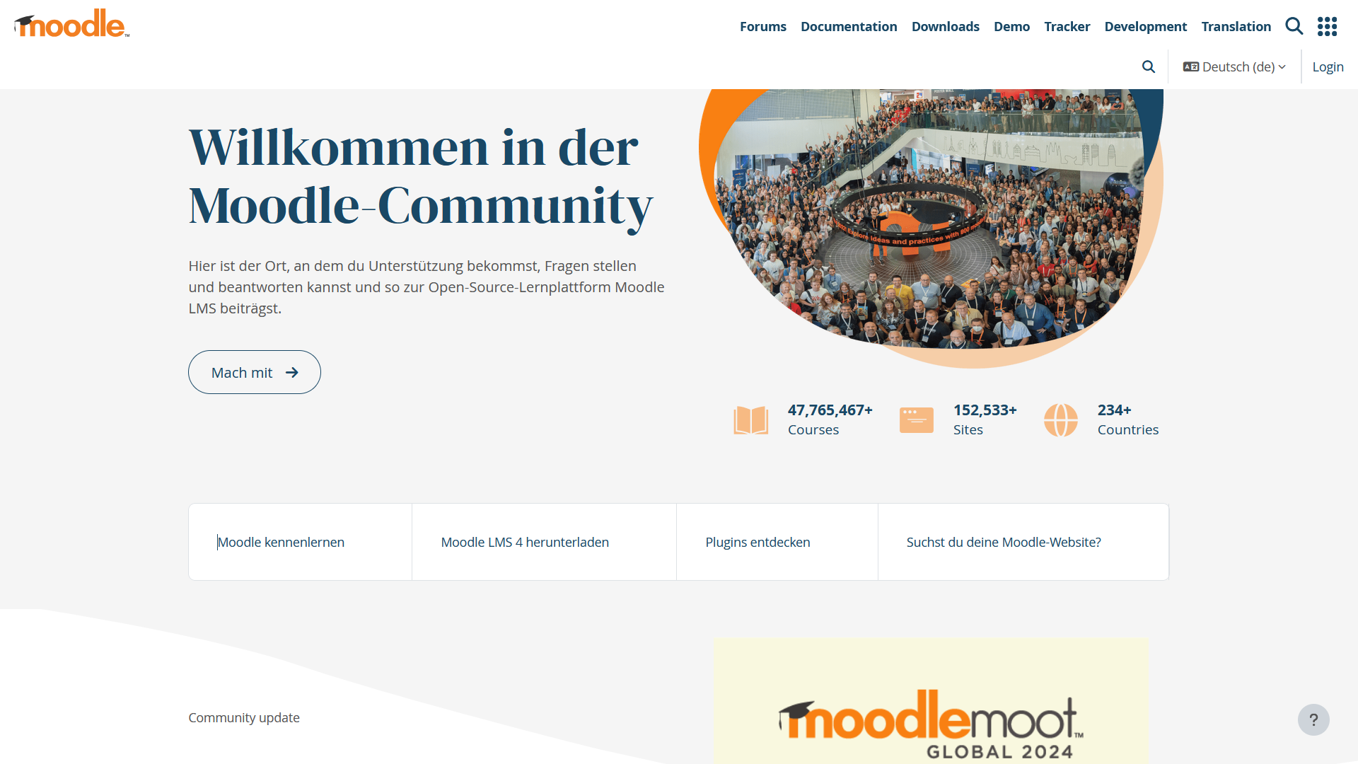 Zur Moodle-Gemeinschaft